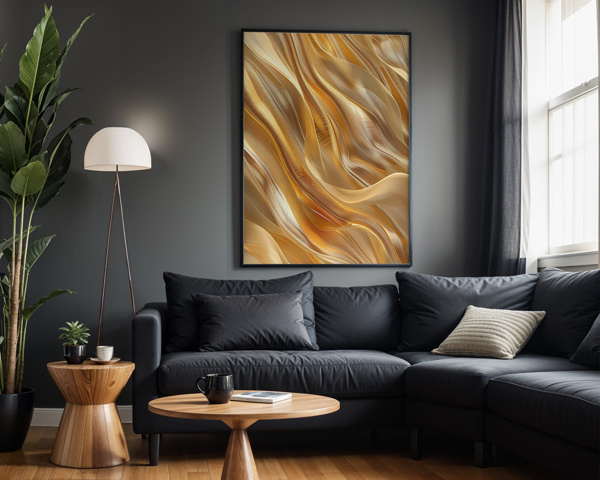 Champagne Gold Wave Silk - Alt Wall View