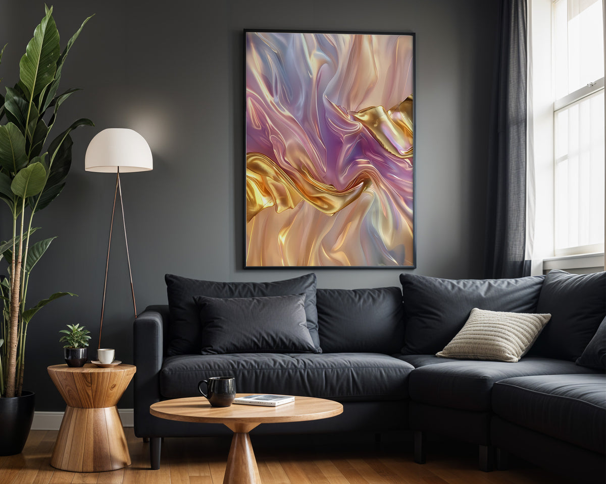 Pastel Gold Liquid Swirl - Alt Wall View
