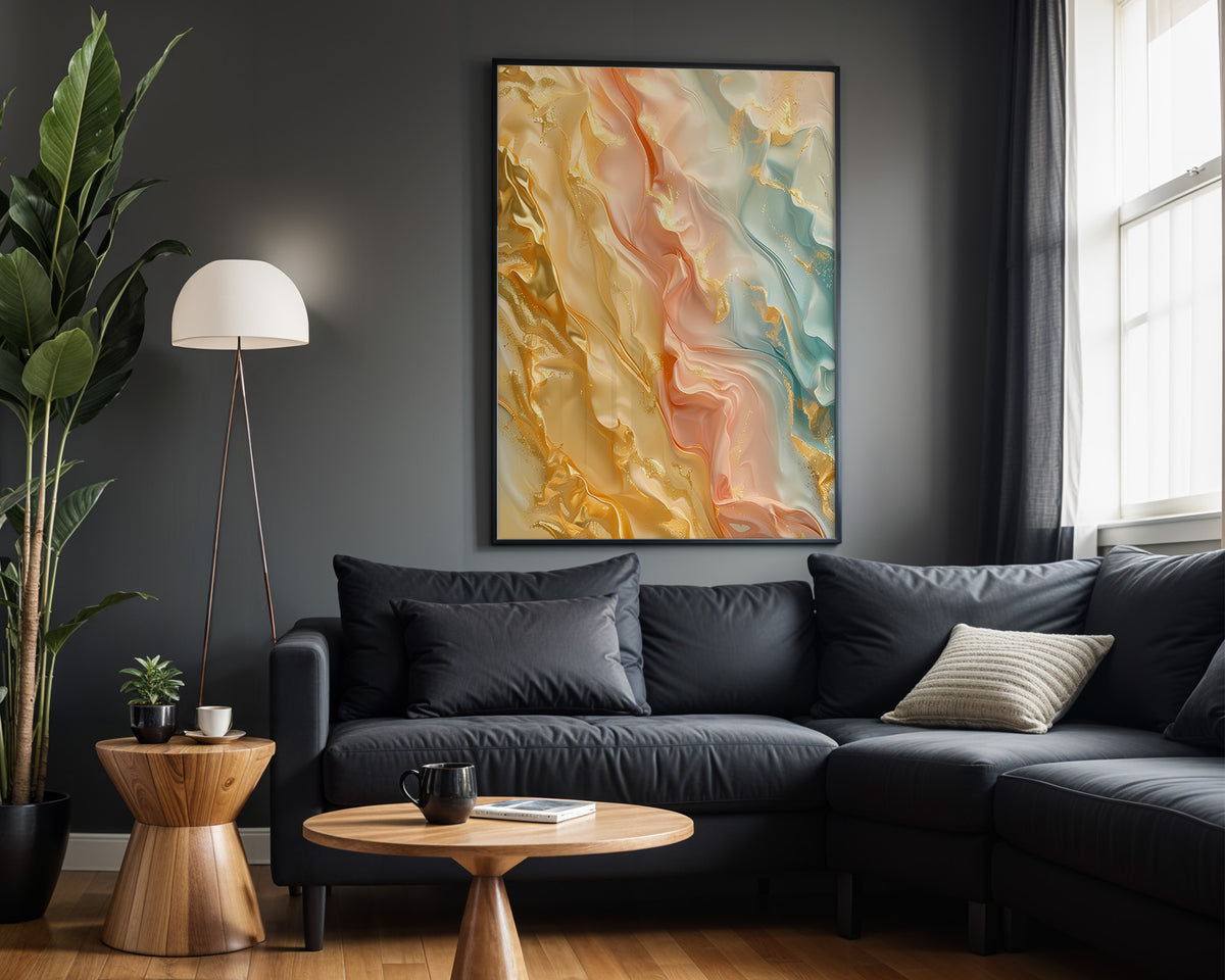 Rainbow Pastel Gold Flow - Alt Wall View