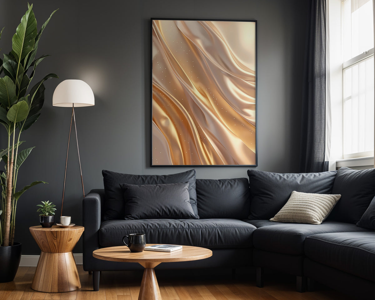 Bronze Gold Silk Drape - Alt Wall View