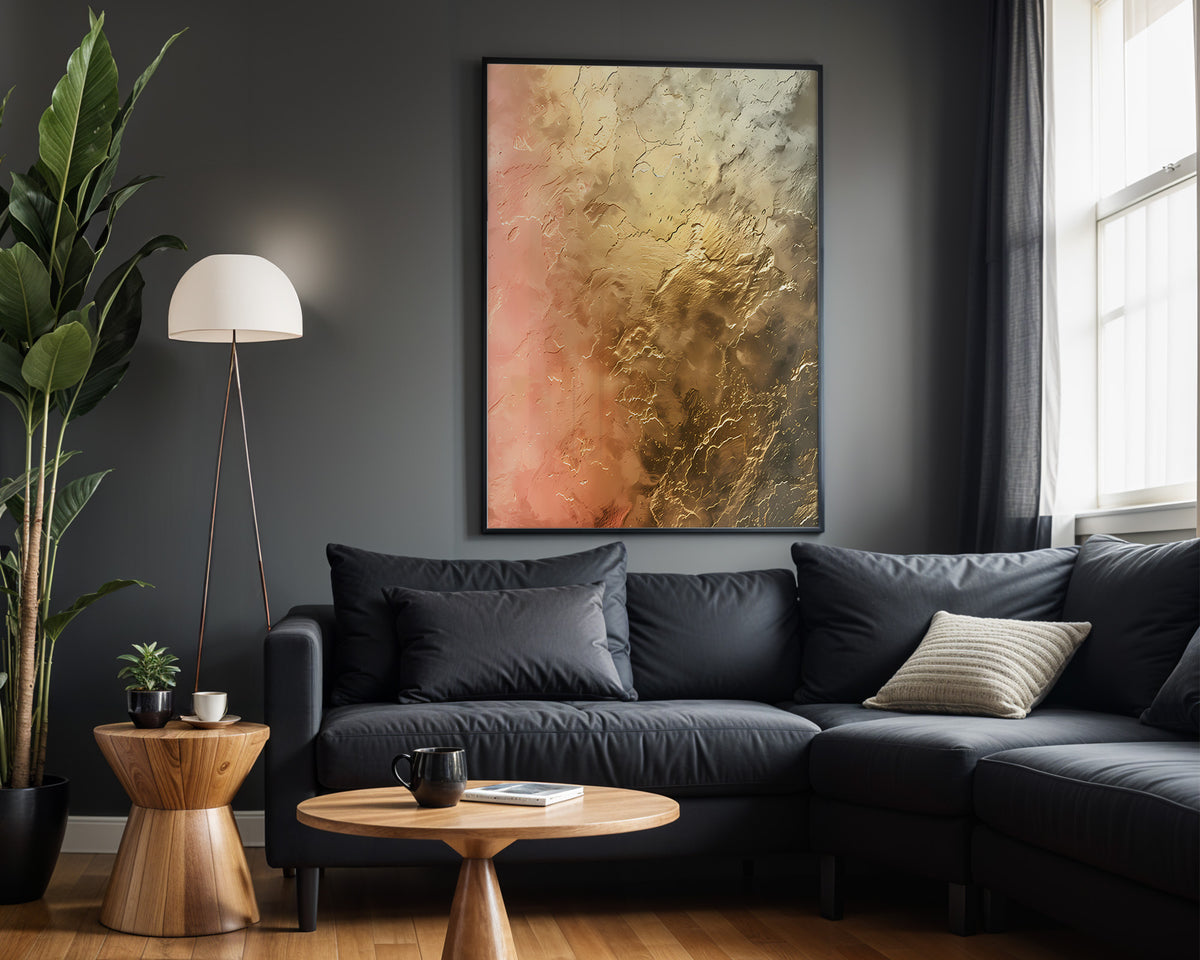 Pink Gold Pewter Brushed - Alt Wall View