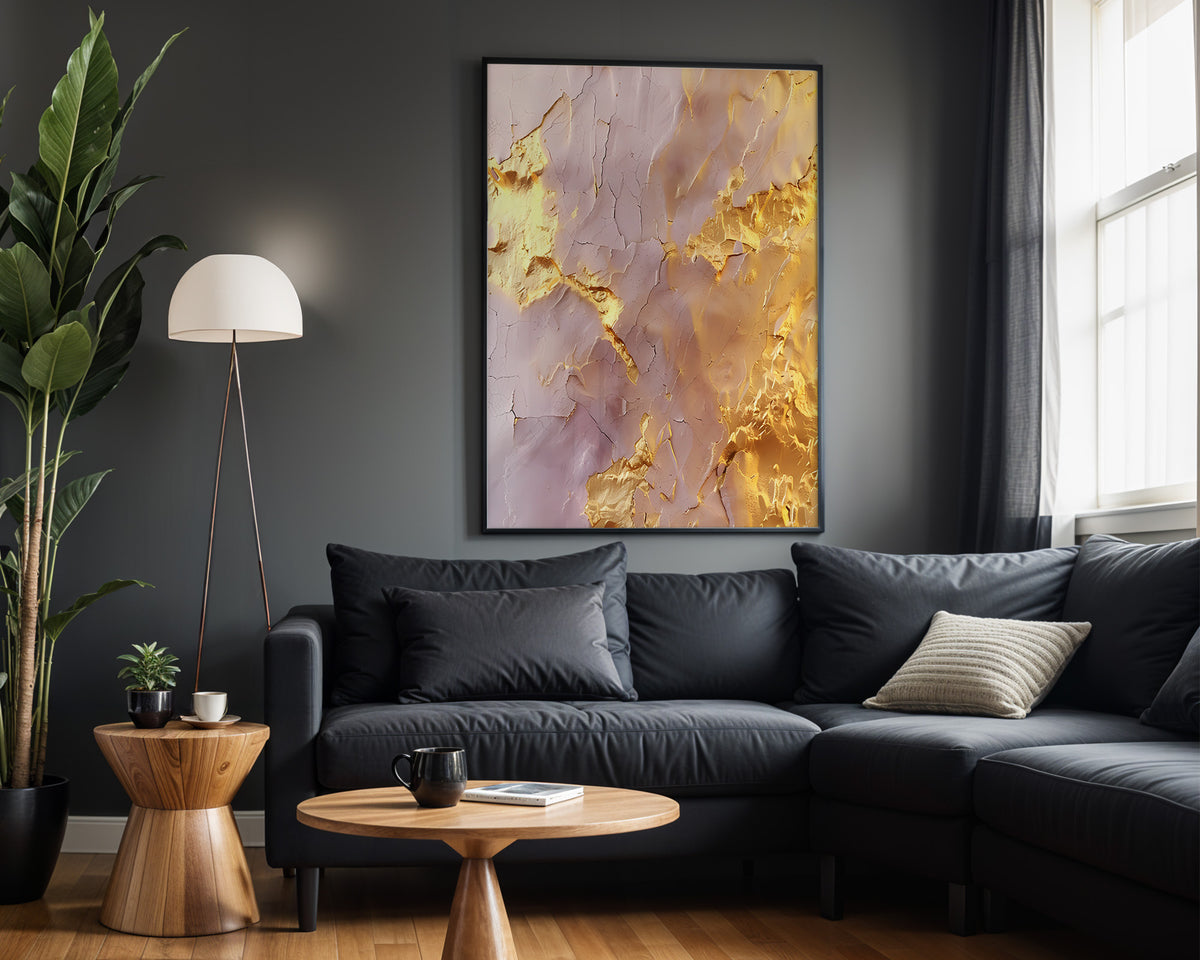 Pink Gold Lava Crackle - Alt Wall View