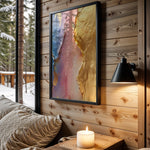 Blue Pink Gold Marble - Wall View