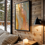 Peach Mint Gold Flow - Wall View