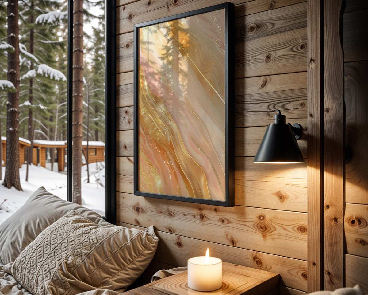 Champagne Gold Wave Marble - Wall View