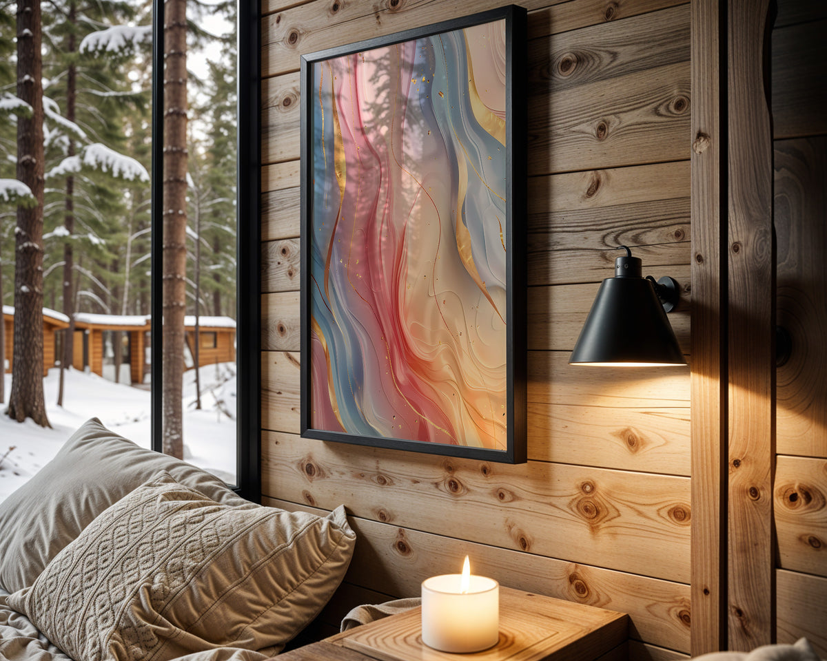 Pastel Rainbow Gold Flames - Wall View