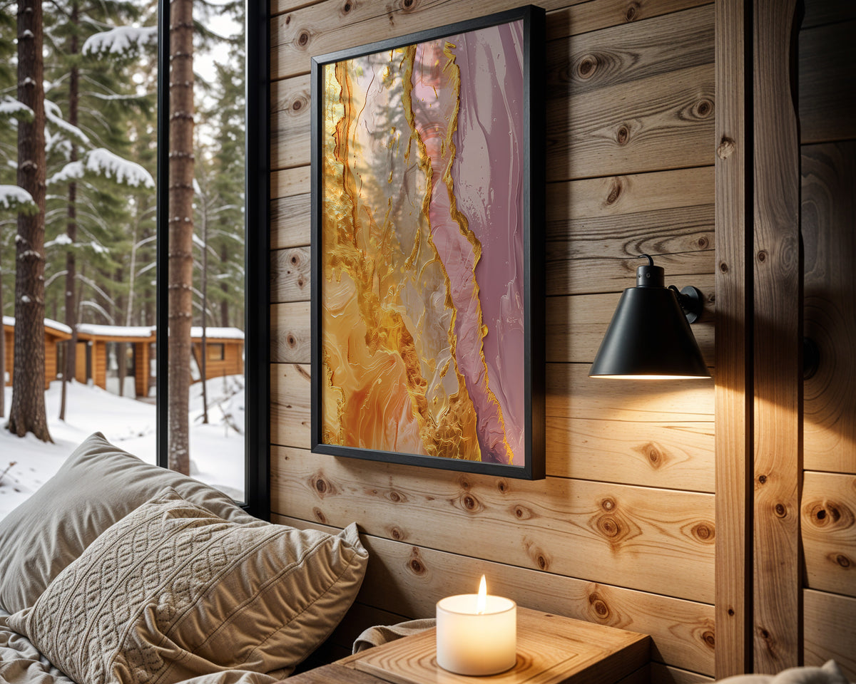 Pink Gold Sunset Crack - Wall View