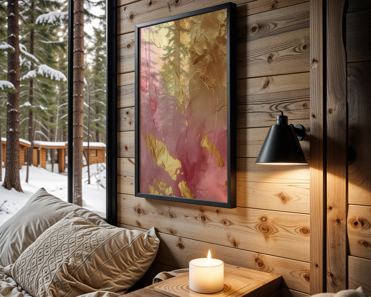 Pink Gold Splash Marble - Wall View
