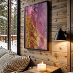 Purple Gold Brushstroke Marble - Wall View
