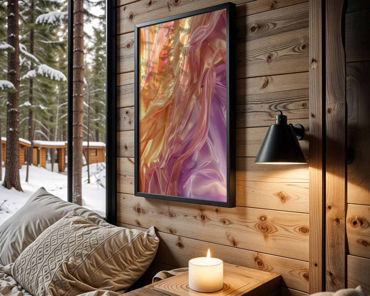 Pink Purple Gold Silk - Wall View