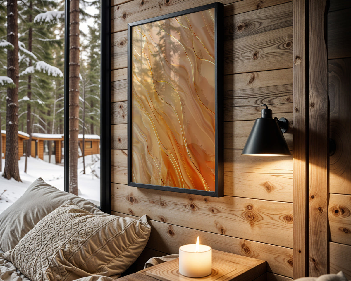 Apricot Caramel Gold Flow - Wall View