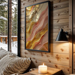 Coral Gold Mountain Layers - Wall View