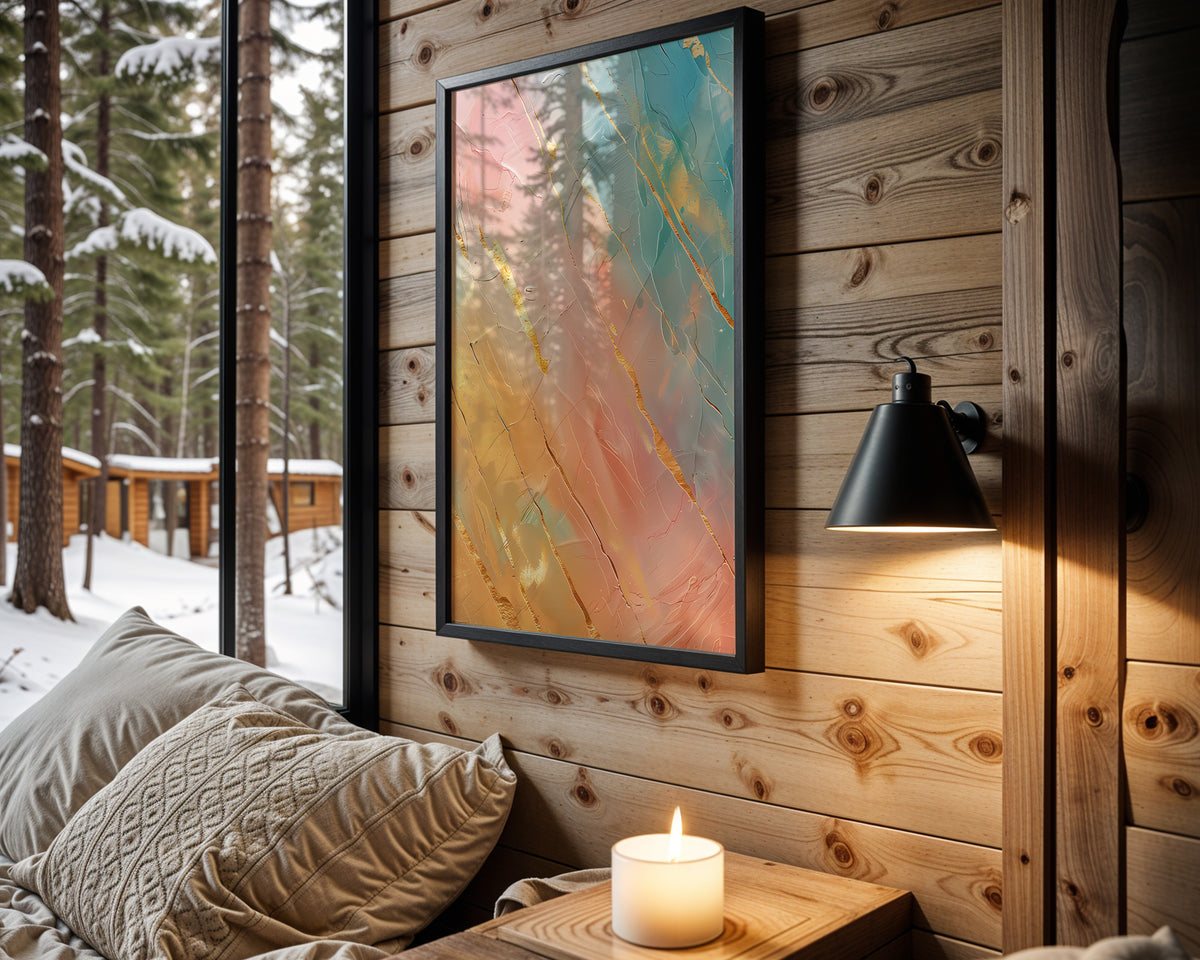 Pastel Pink Blue Gold Strokes - Wall View
