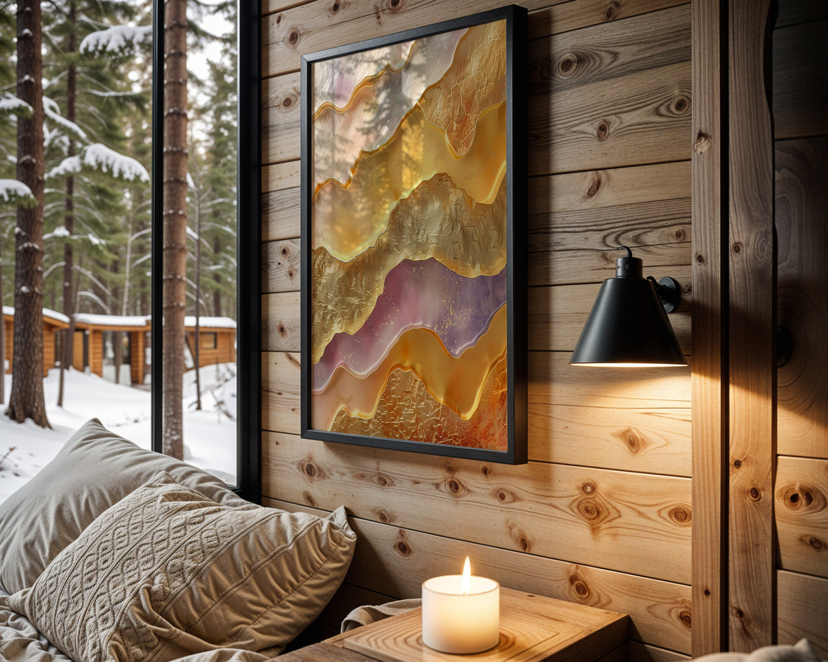 Lavender Mustard Gold Layers - Wall View
