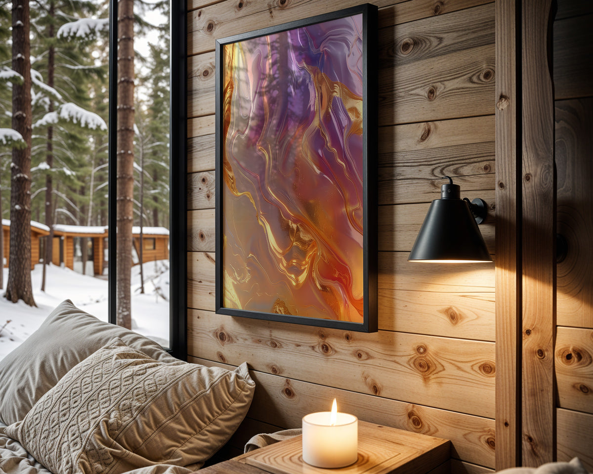 Purple Orange Gold Liquid - Wall View