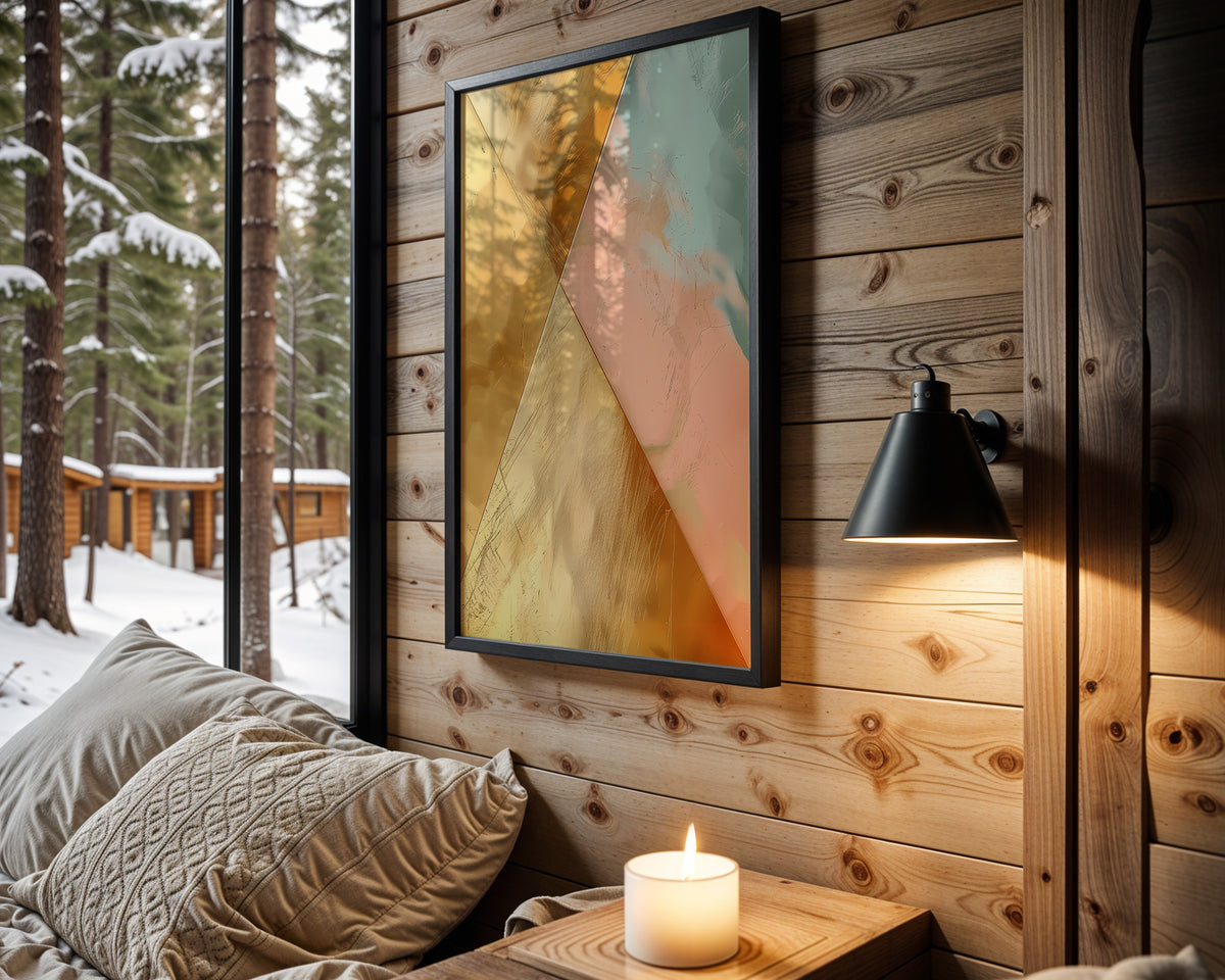 Gold Triangle Geometric - Wall View