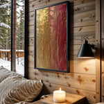 Mustard Red Gold Crinkle - Wall View