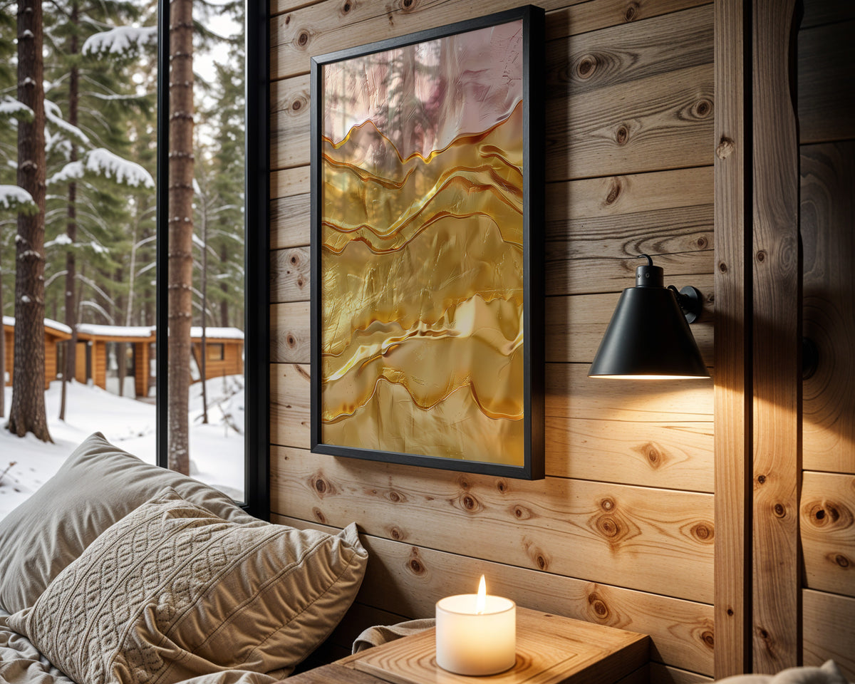 Pink Gold Wave Layers - Wall View