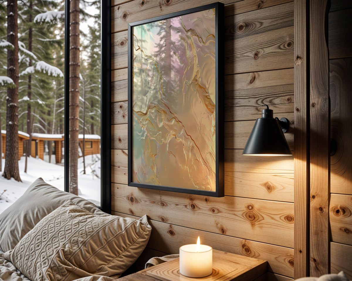 Pastel Pink Gold Marble Coast - Wall View