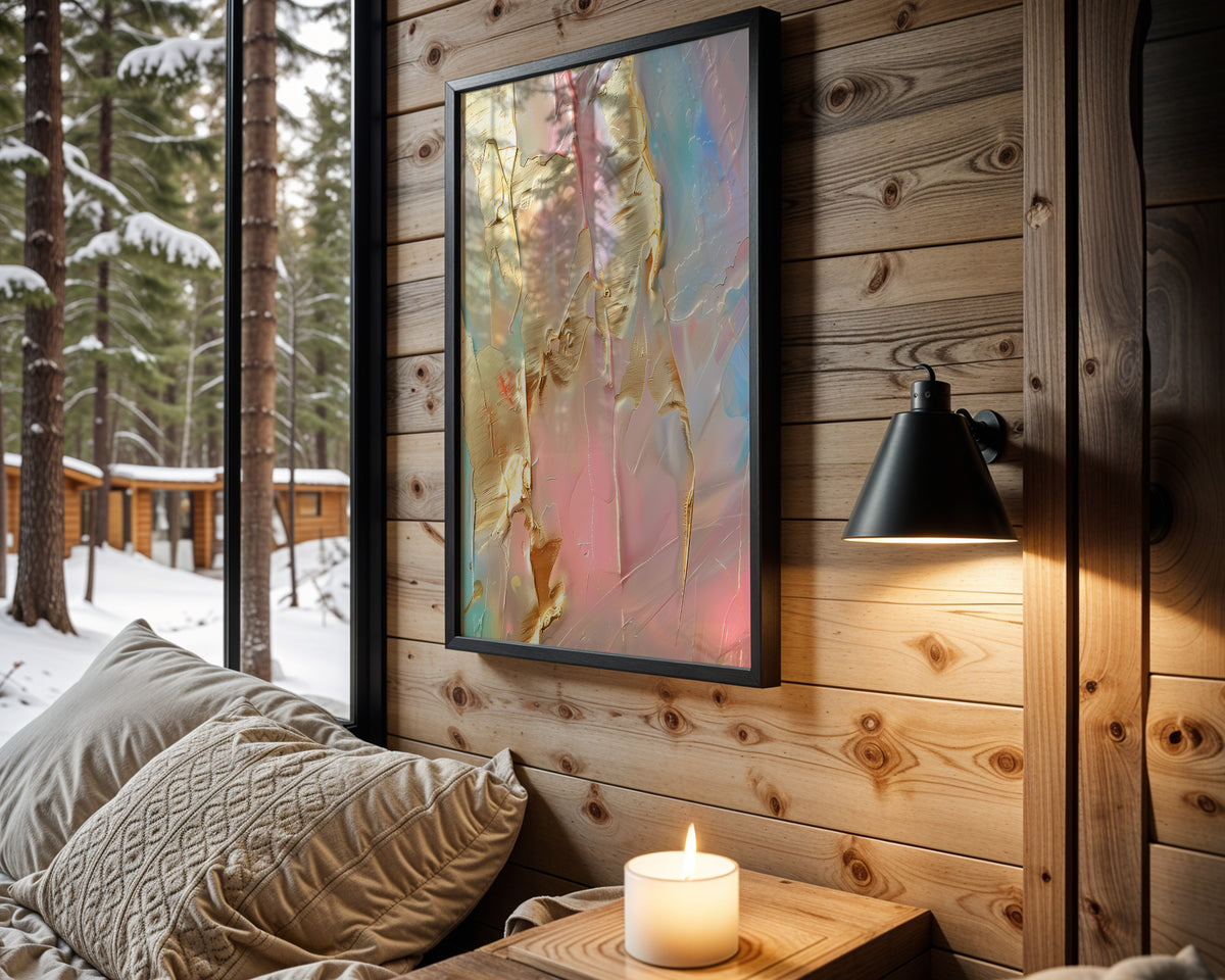 Pastel Pink Blue Gold Brushed - Wall View