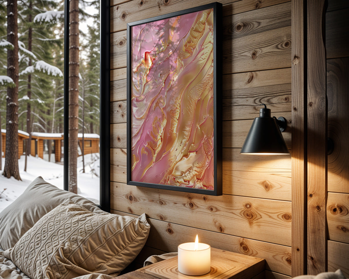 Pink Gold Coral Lava - Wall View