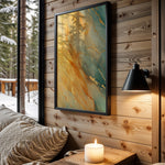 Marigold Teal Gold Wave - Wall View