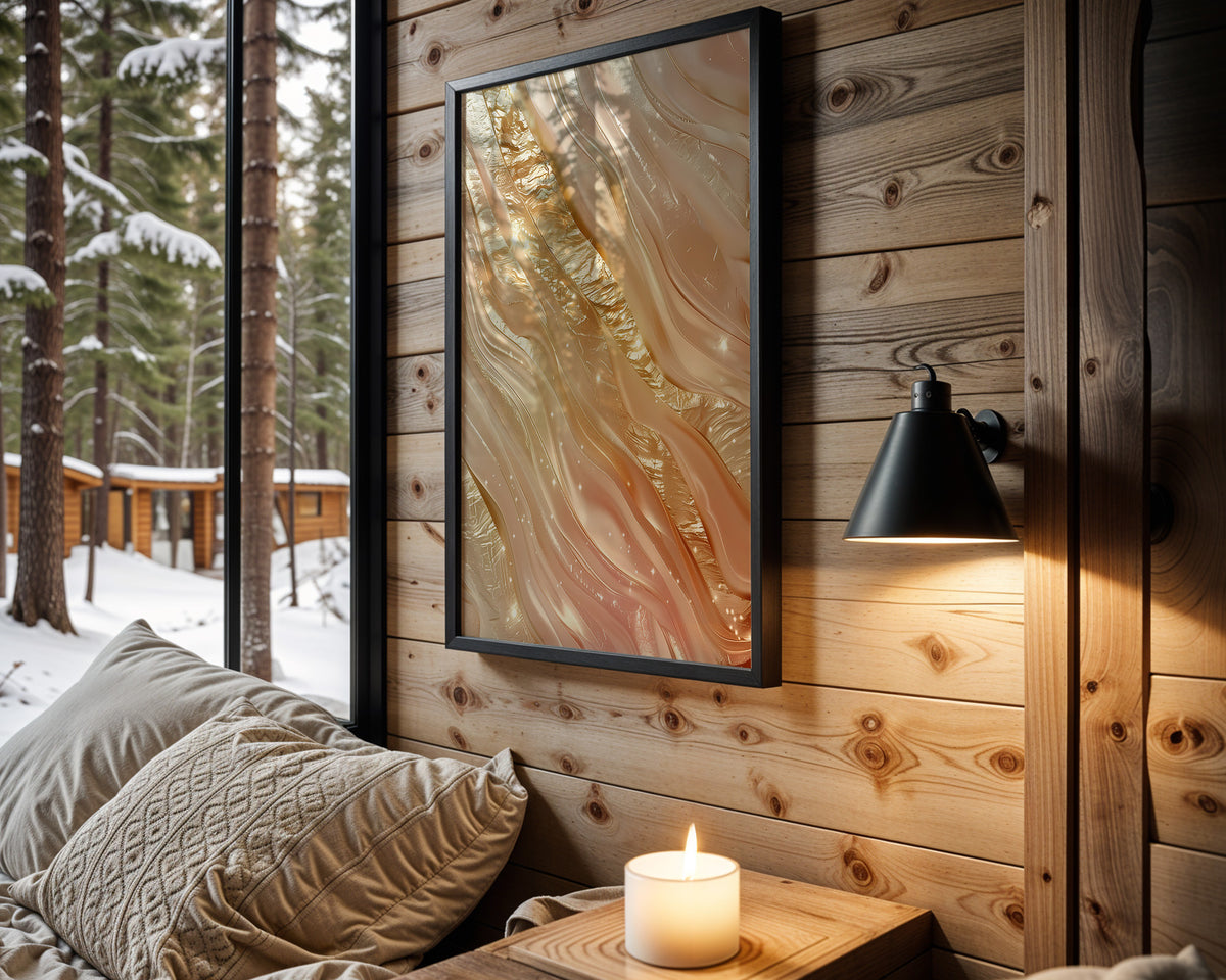Champagne Gold Wave Silk II - Wall View