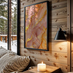 Pink Marble Gold Veins - Wall View