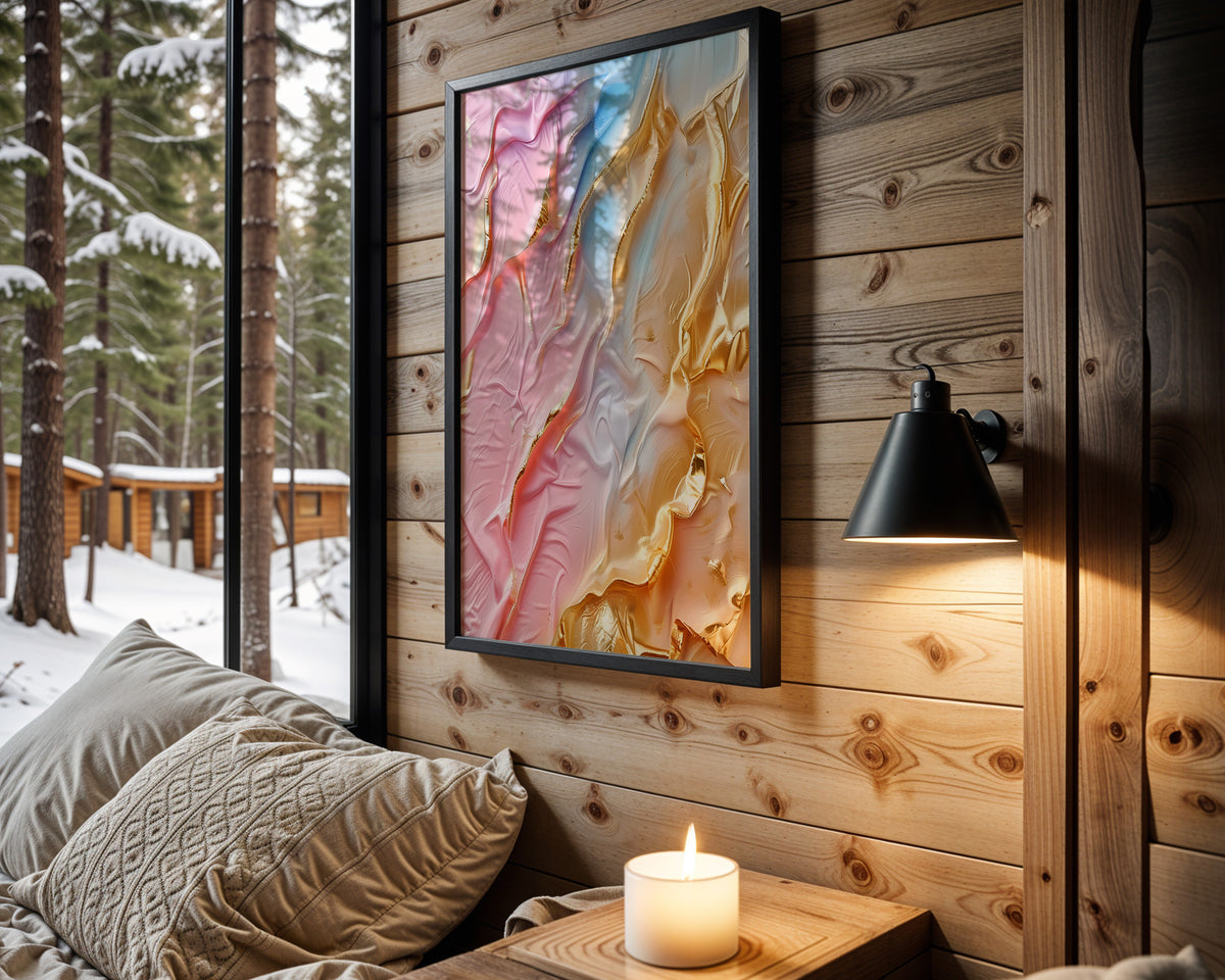 Pink Blue Gold Lava - Wall View