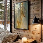 Sage Gold Marble Veins - Wall View