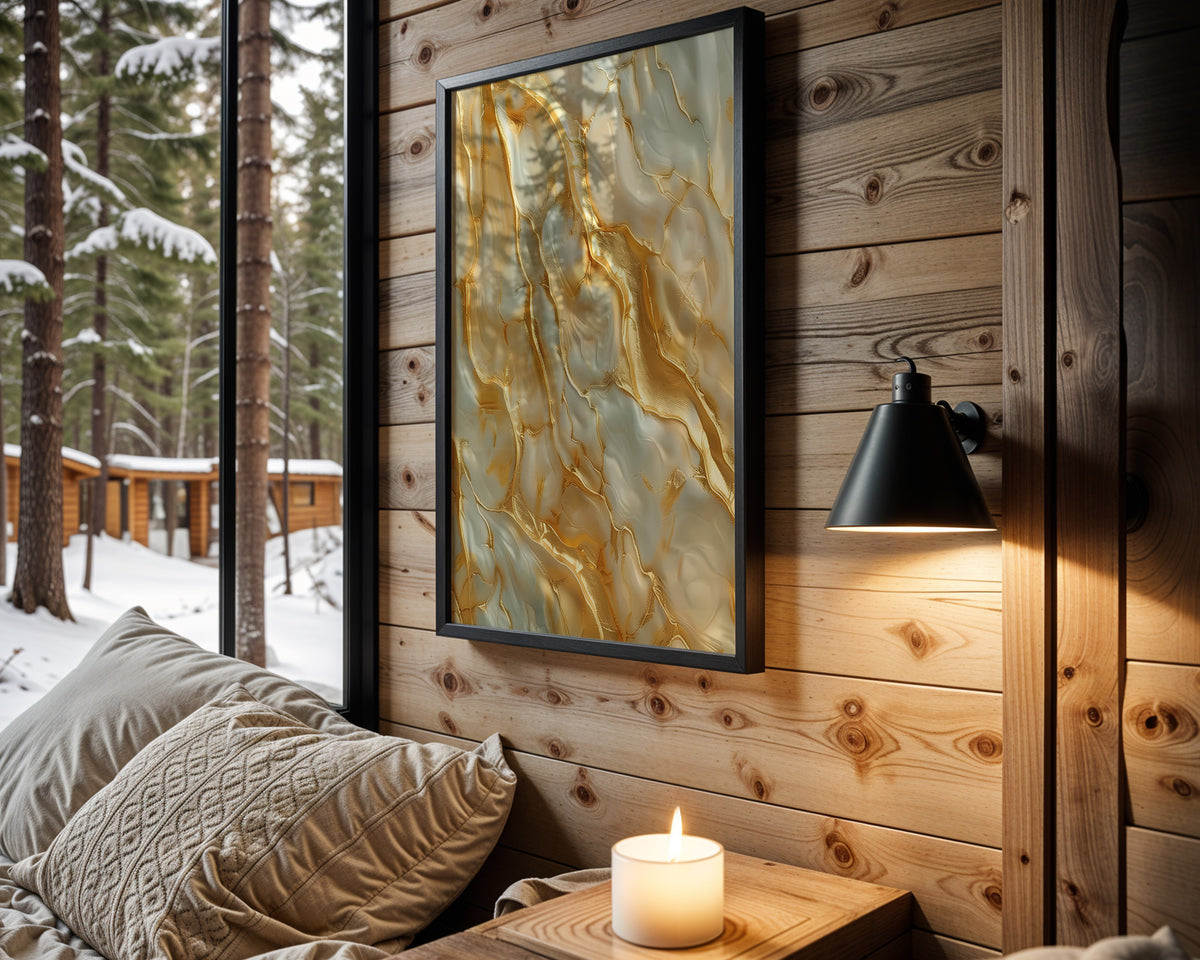 Mint Gold Marble Veins - Wall View