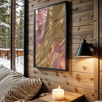 Pink Gold Liquid Swirl - Wall View