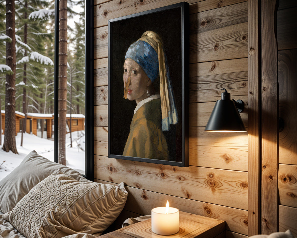 Pearl Earring Powder Room - Wall View