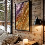 Purple Sunset Gold Wave - Wall View