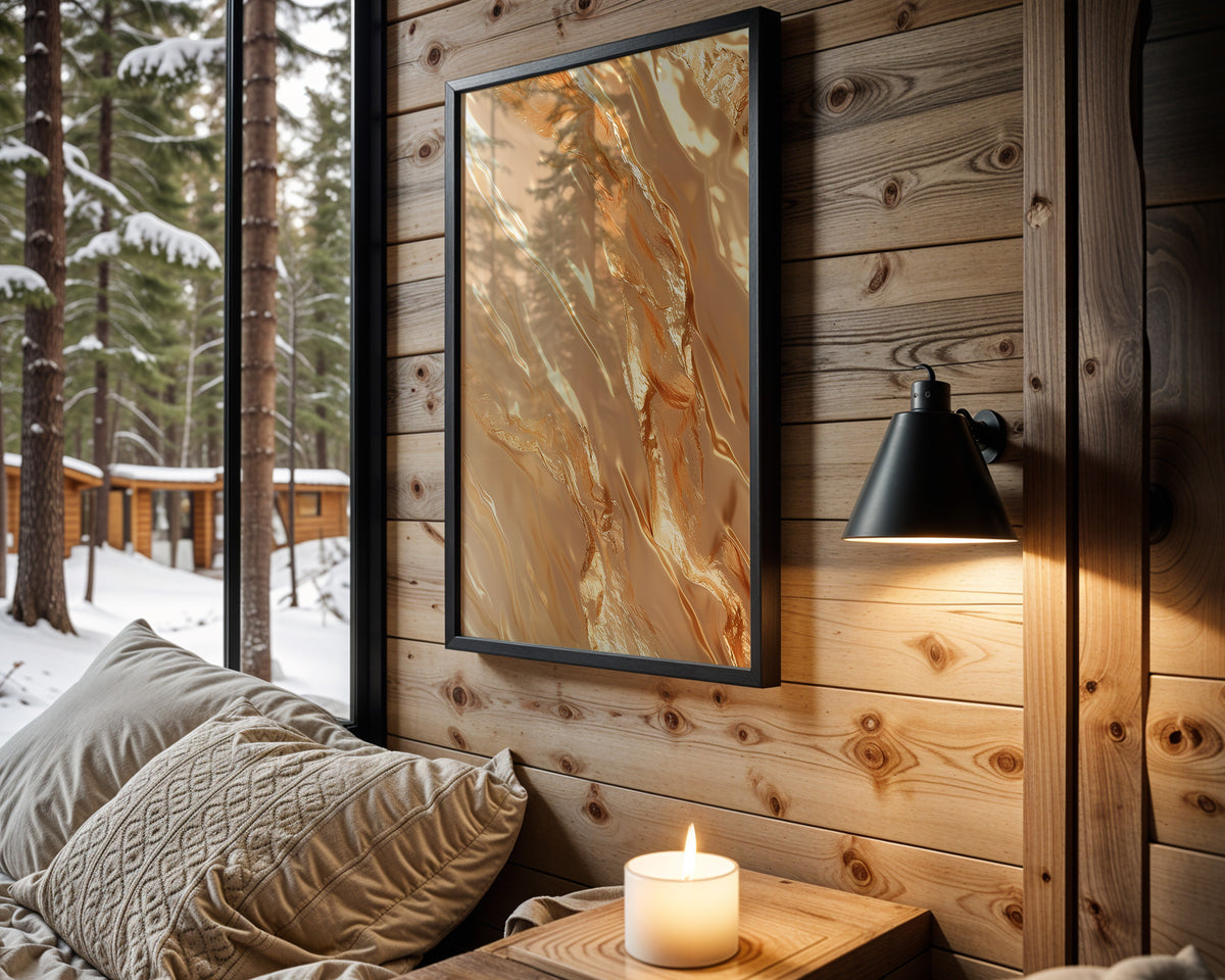 Amber Caramel Gold Silk - Wall View