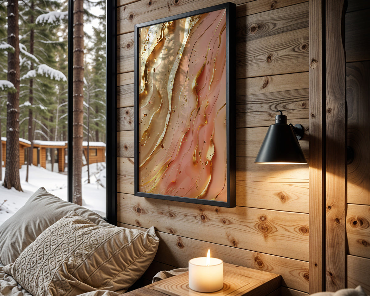 Caramel Peach Gold Drip - Wall View