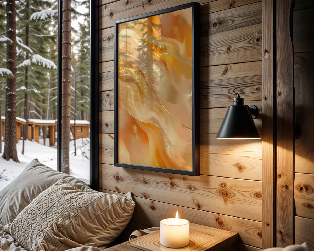 Yellow Cream Gold Wave - Wall View