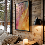 Pink Orange Brushstroke Gold - Wall View