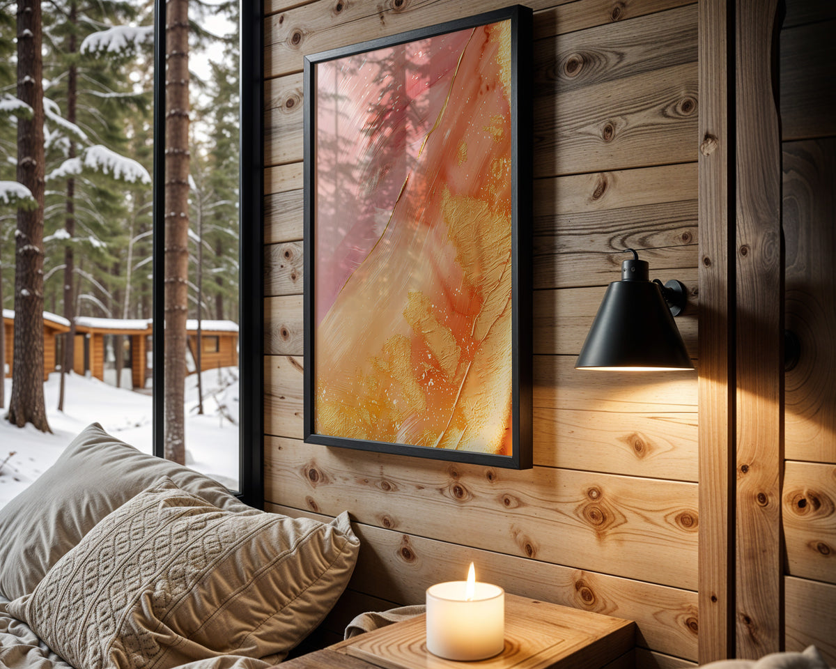 Pink Orange Gold Splash - Wall View