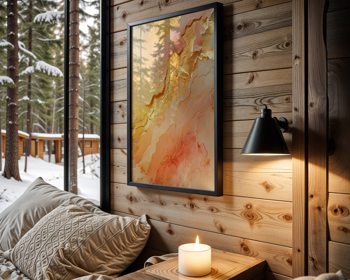 Coral Apricot Gold Crest - Wall View