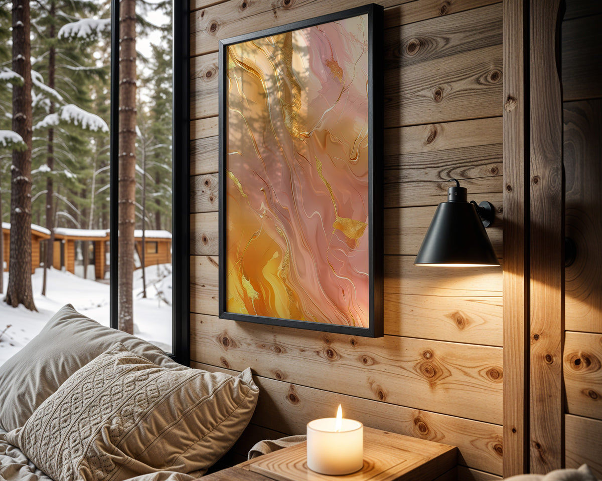 Peach Pink Gold Lava - Wall View