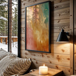 Pink Yellow Teal Gold Mist - Wall View