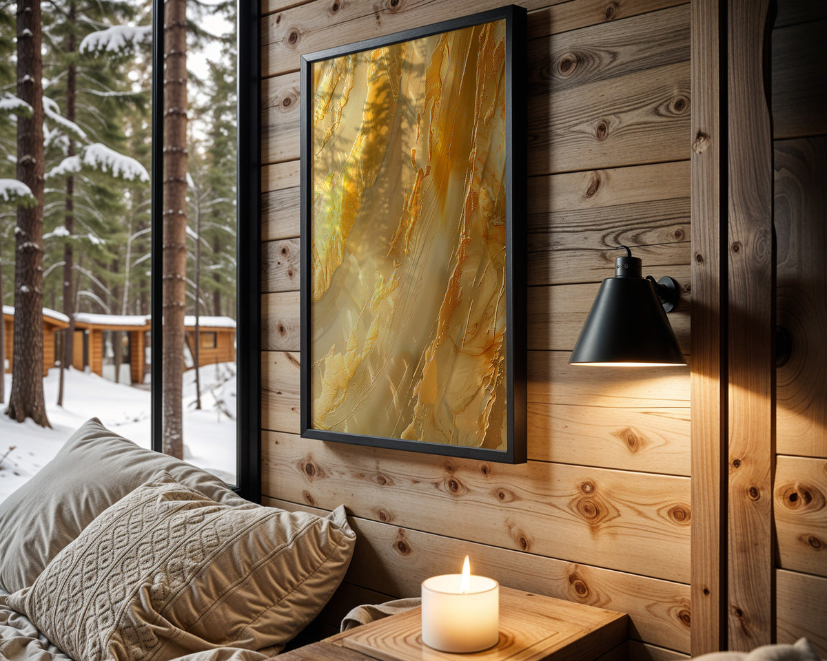 Sage Mustard Gold Marble - Wall View