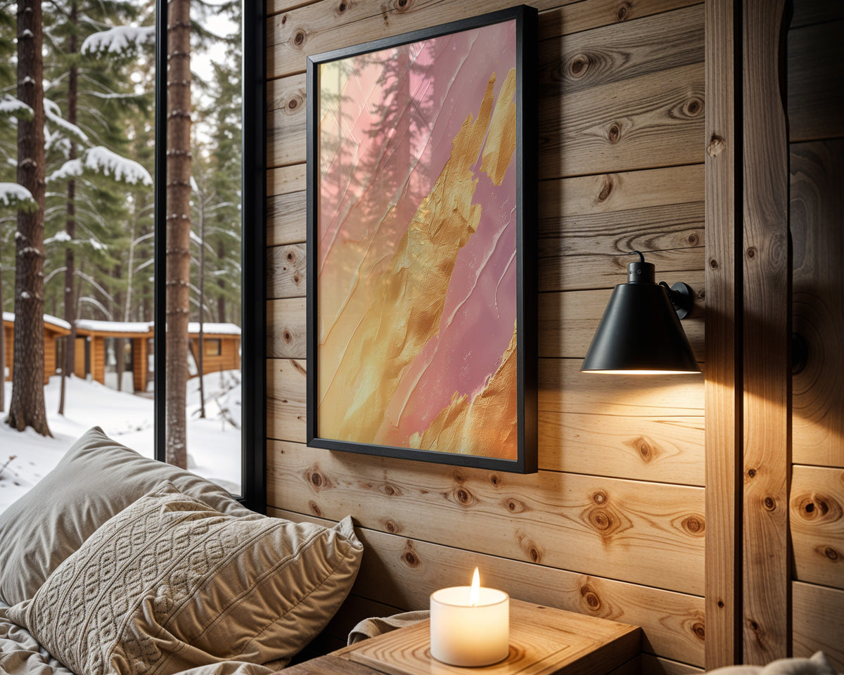 Pink Gold Pastel Brush - Wall View