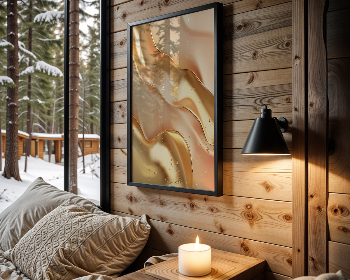 Caramel Cream Silk Drape - Wall View