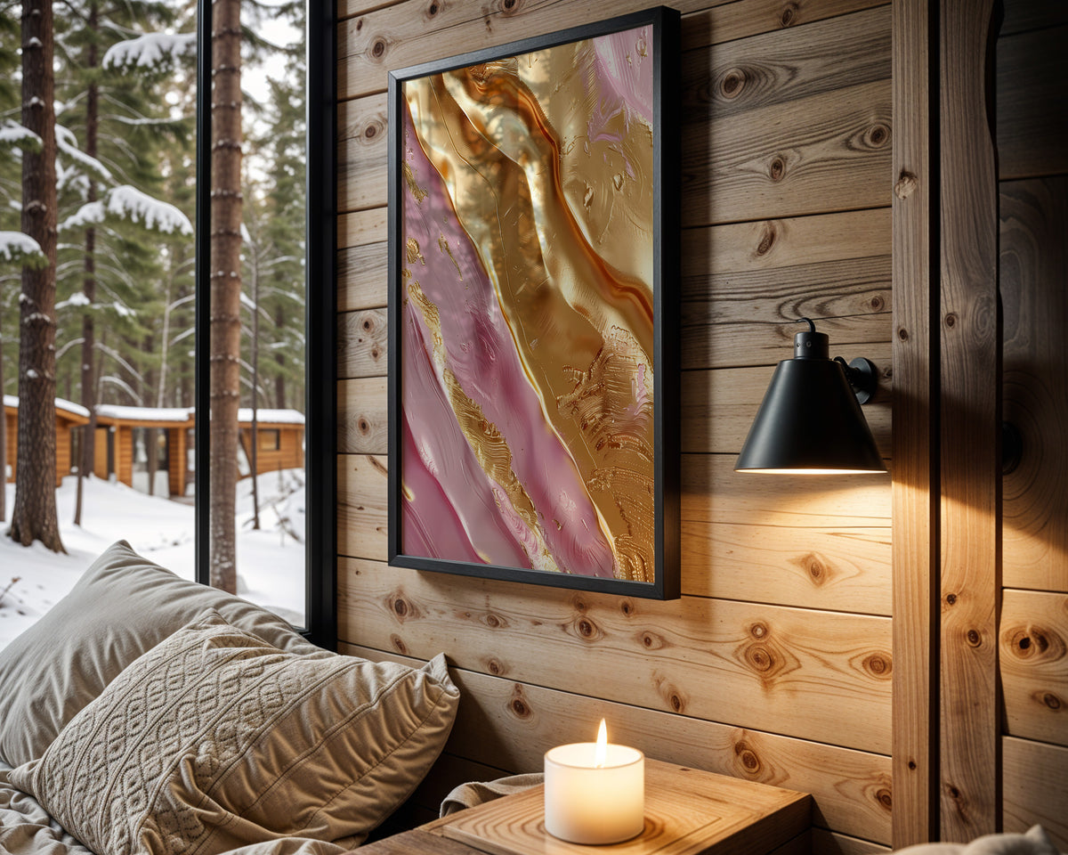 Pink Gold Diagonal Marble - Wall View