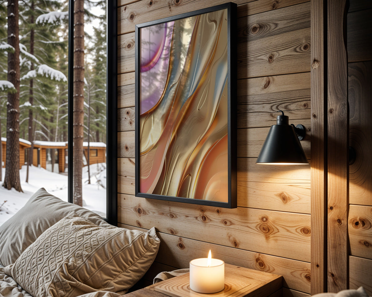 Pastel Gold Silk Folds - Wall View