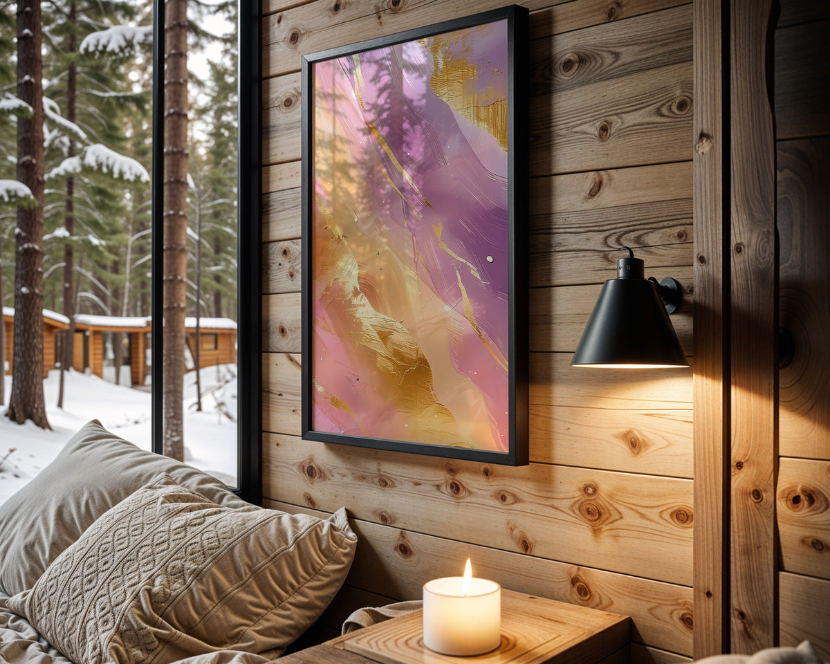 Lavender Peach Gold Streaks - Wall View