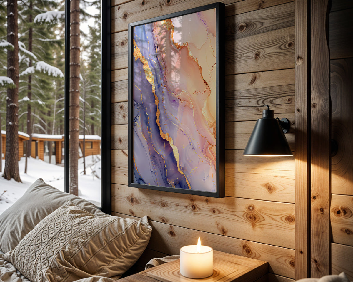 Purple Pink Gold Marble Coast - Wall View