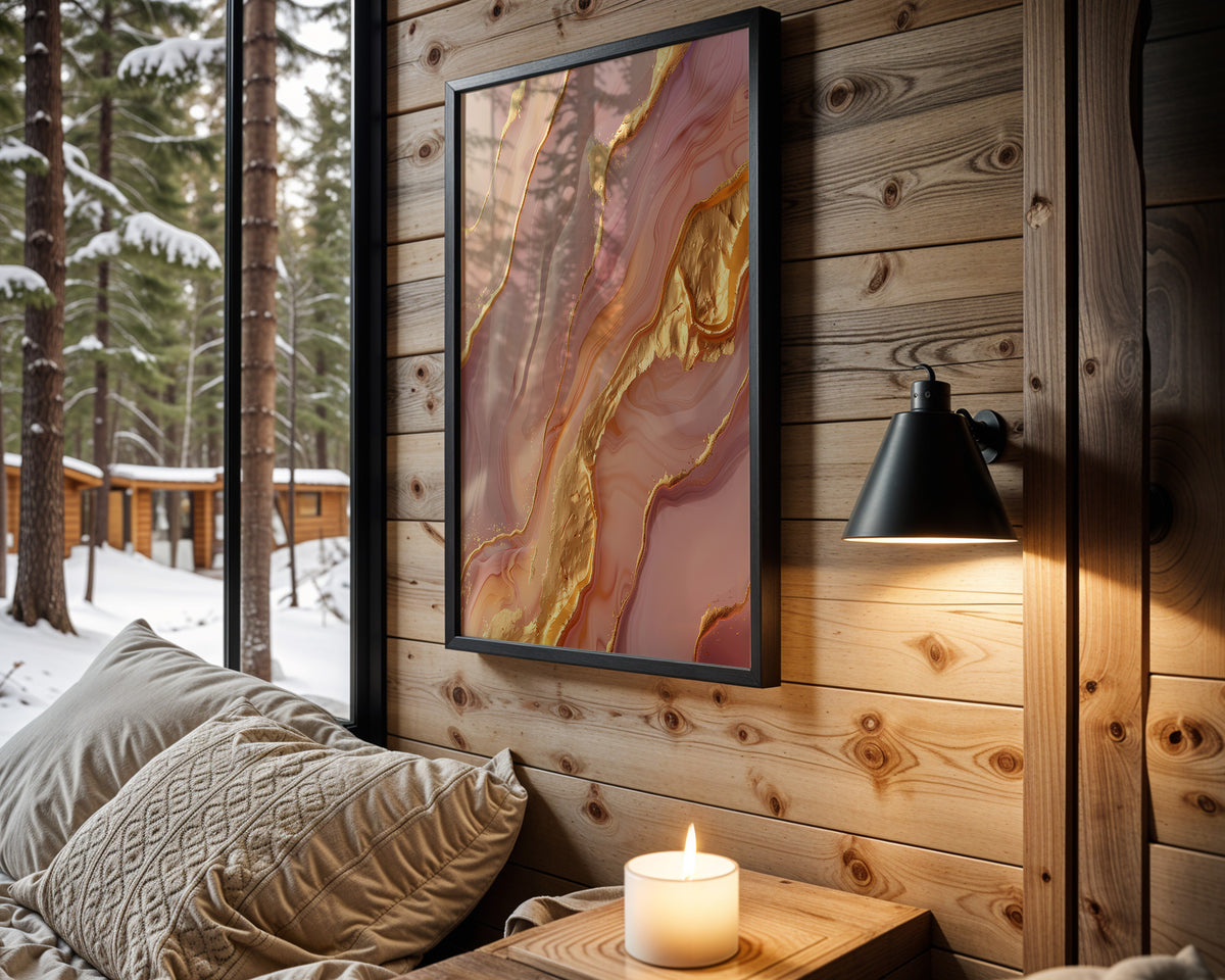 Rose Quartz Gold Marble - Wall View